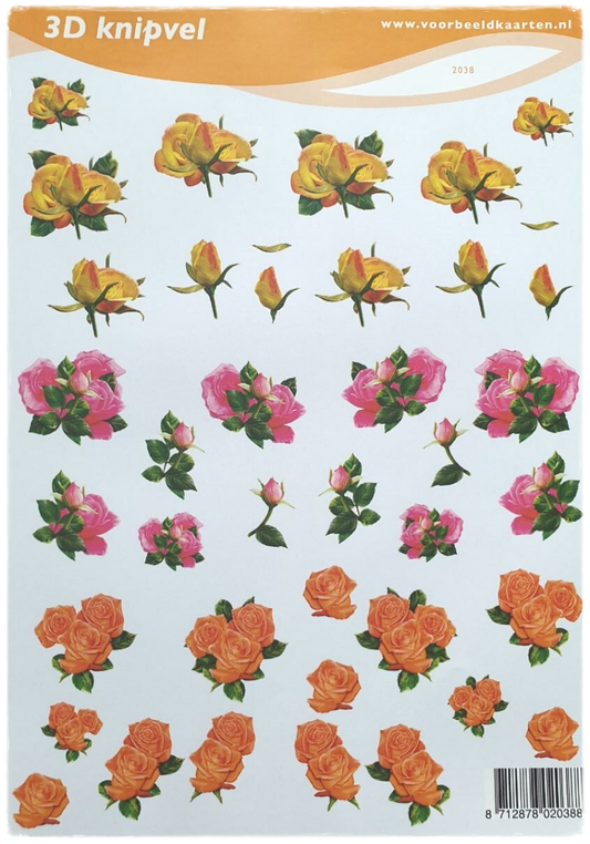 3D Cutting Sheet - Flowers - 2038