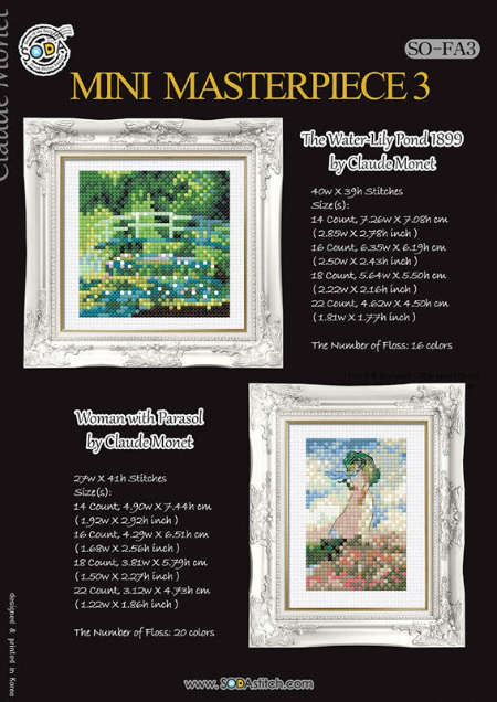 Embroidery pattern - Mini Masterpiece 3 - Monet