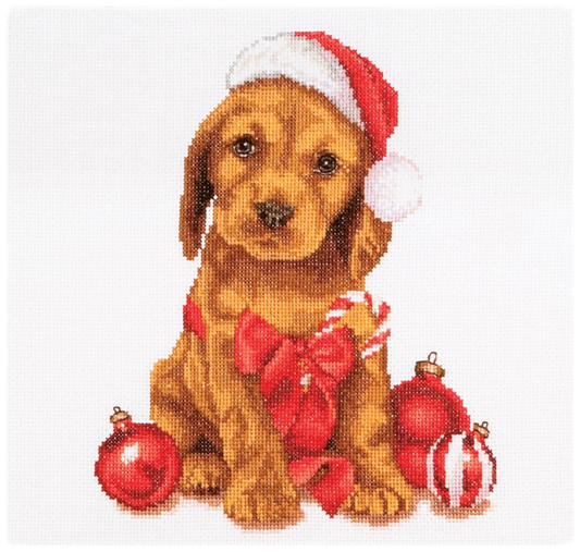 Borduurpakket - Christmas Puppy