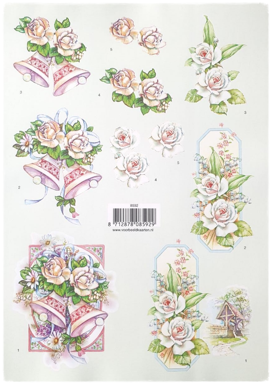 3D Cutting Sheet - Flowers and Bells - 8592