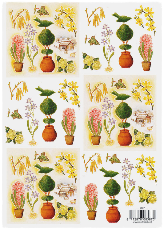 3D Cutting Sheet - Flowers, Plants and Sheep in Winter - 8587