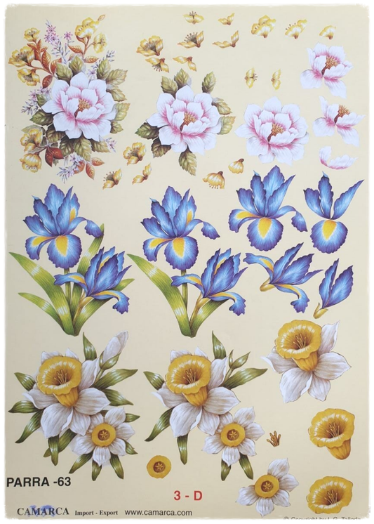 3D Cutting Sheet - Flowers - Parra 63