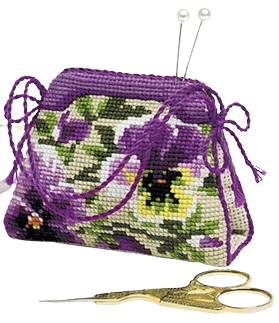 Embroidery kit - Pincushion Violets