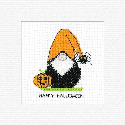 Greeting Card Embroidery Kit - Halloween - Gonk: Pumpkin