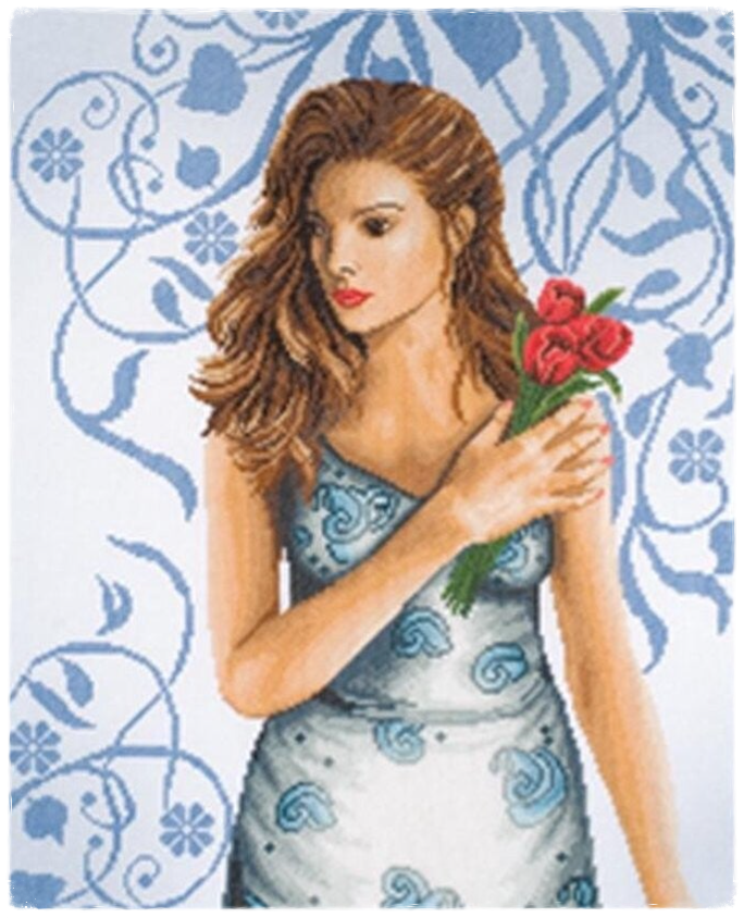 Kit de broderie - Dame en bleu