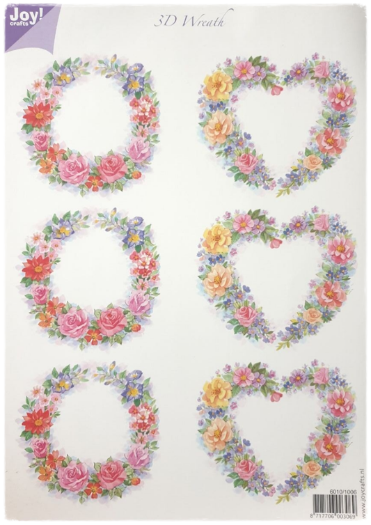 3D Cutting Sheet - 3D Wreath Flower Wreath - 6010/1006