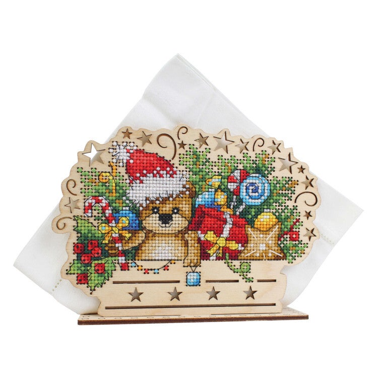 Embroidery kit - Napkin holder - "New Year Is Coming" (MP Studia)
