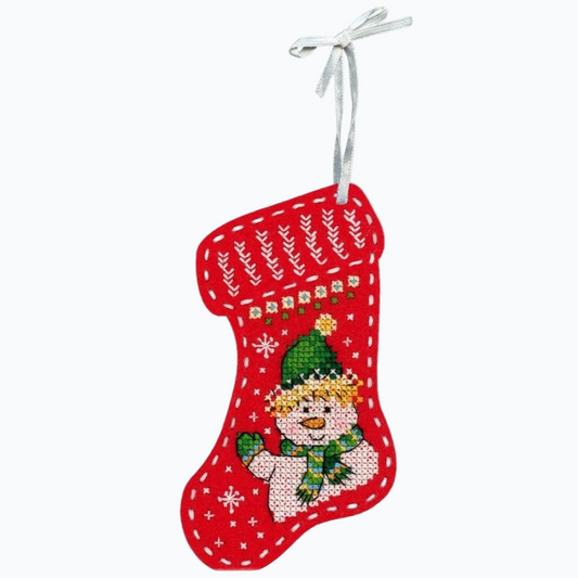 Embroidery Kit Christmas Tree Ornament - Hello From The Snowman ST-973