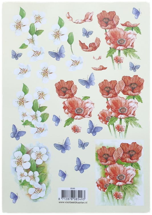3D Cutting Sheet - Flowers and Butterflies - 8549