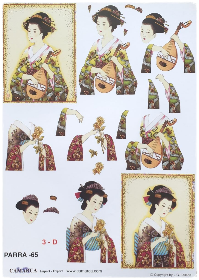 3D Cutting Sheet - Japanese Geisha - Parra 65