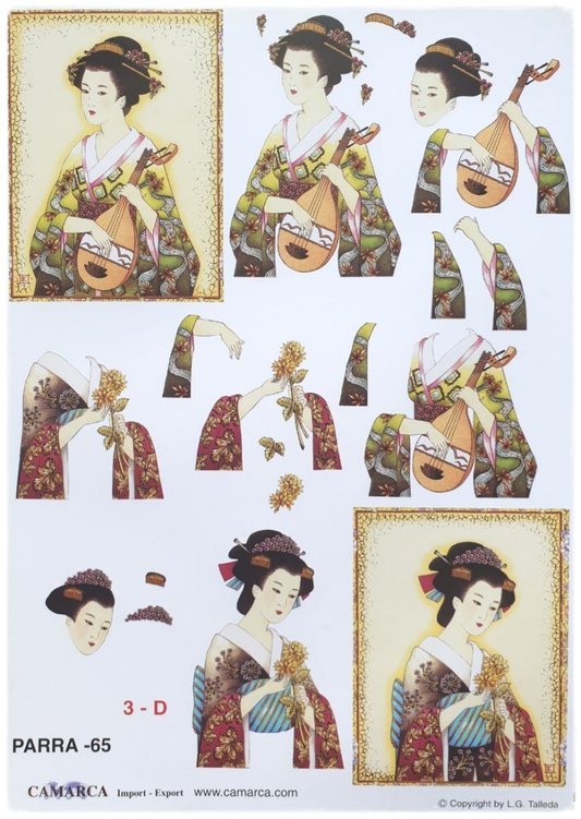 3D Cutting Sheet - Japanese Geisha - Parra 65