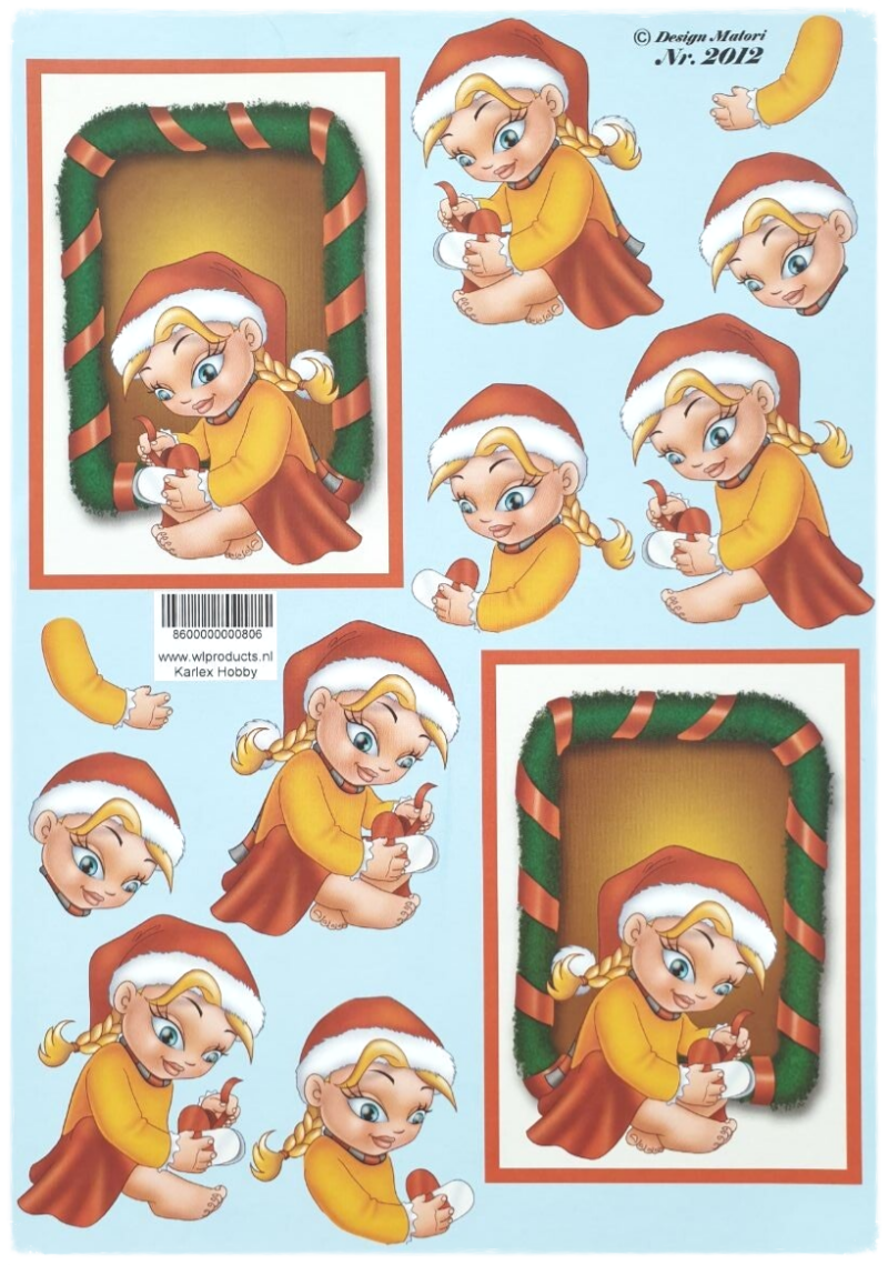 3D Cutting Sheet - Girl Makes Christmas Gift - 2012
