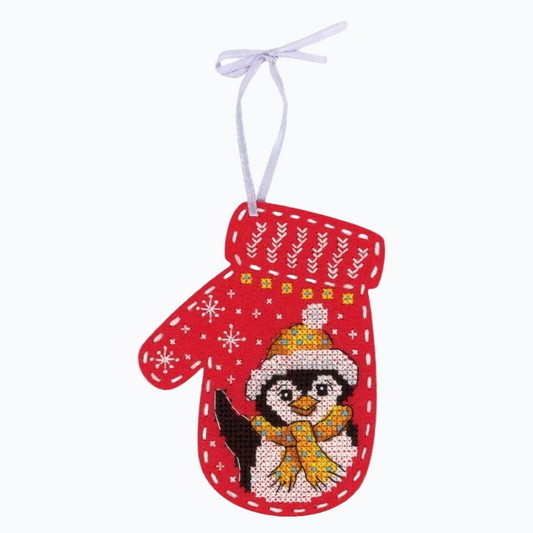 Embroidery kit Christmas tree ornament - Penguin ST-974