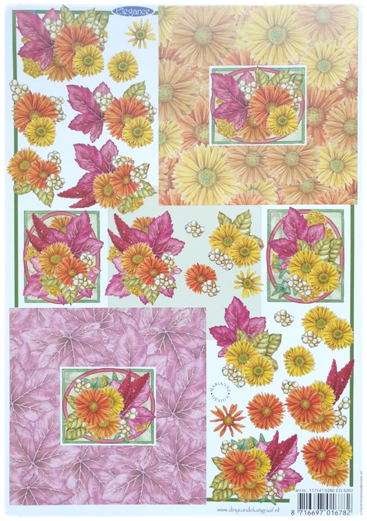 3D Cutting Sheet - Autumn Bouquet - Elegance EG 5260