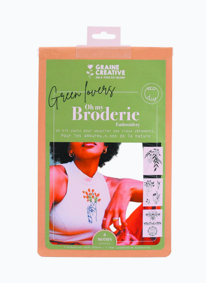 Kit de broderie avec papier magique - Tenue nature