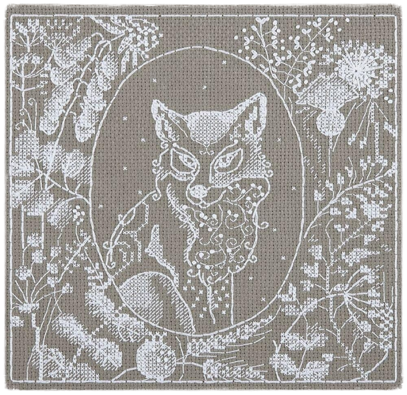 Embroidery kit - White Lace Fox