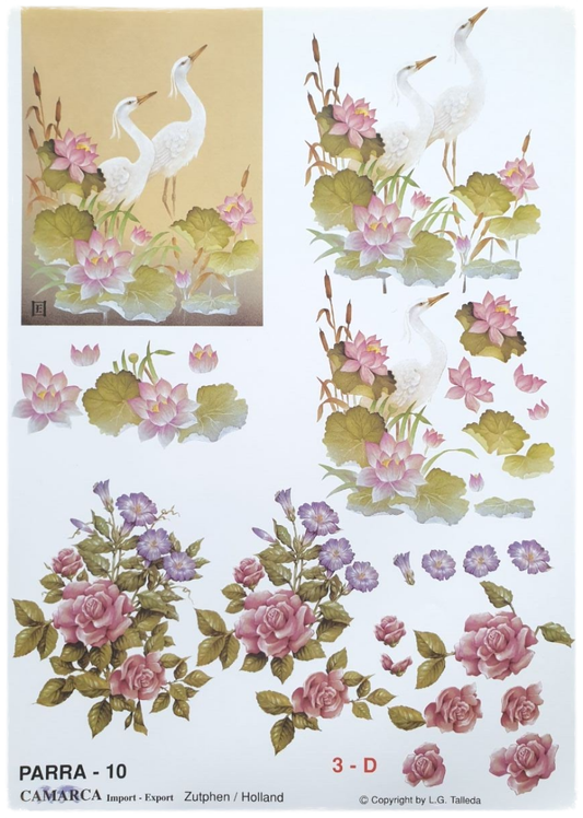 3D Cutting Sheet - Birds and Flowers - Parra 10