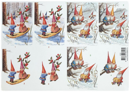 3D Cutting Sheet - Gnomes In The Snow - 8553