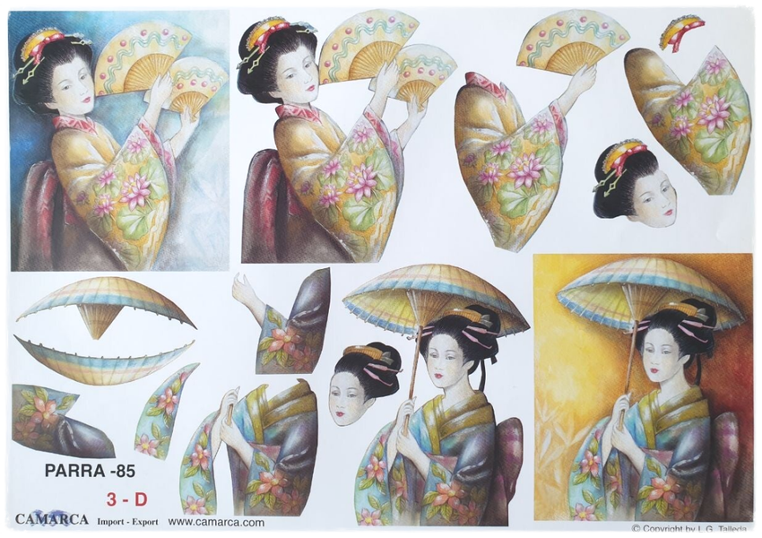 3D Cutting Sheet - Japanese Geisha - Parra 85