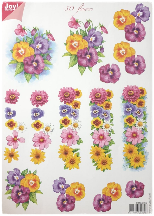 3D Cutting Sheet - 3D Flowers - 6010/0022
