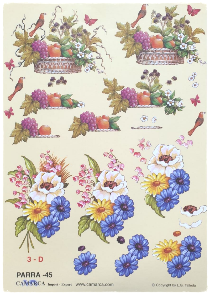 3D Cutting Sheet - Flowers - Parra 45