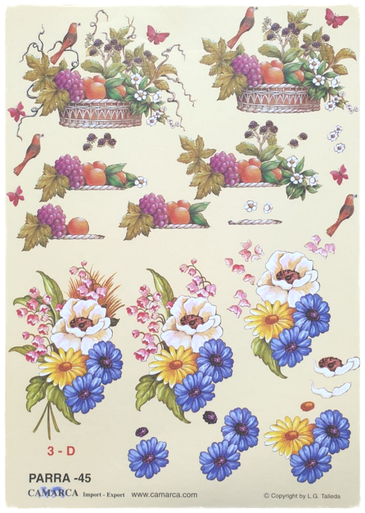 3D Cutting Sheet - Flowers - Parra 45