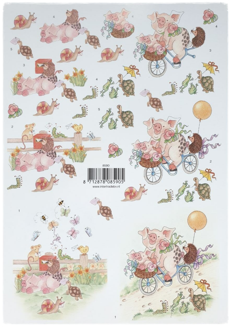 3D Cutting Sheet - Animals Have Something to Celebrate - 8590