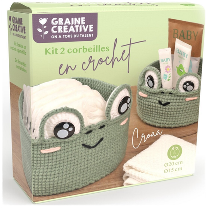 DIY Crochet Kit - Baskets Frog Design