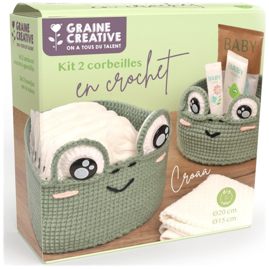 DIY Crochet Kit - Baskets Frog Design