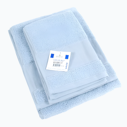 Set Badhanddoeken Met Borduurstrook - Cloud Blue