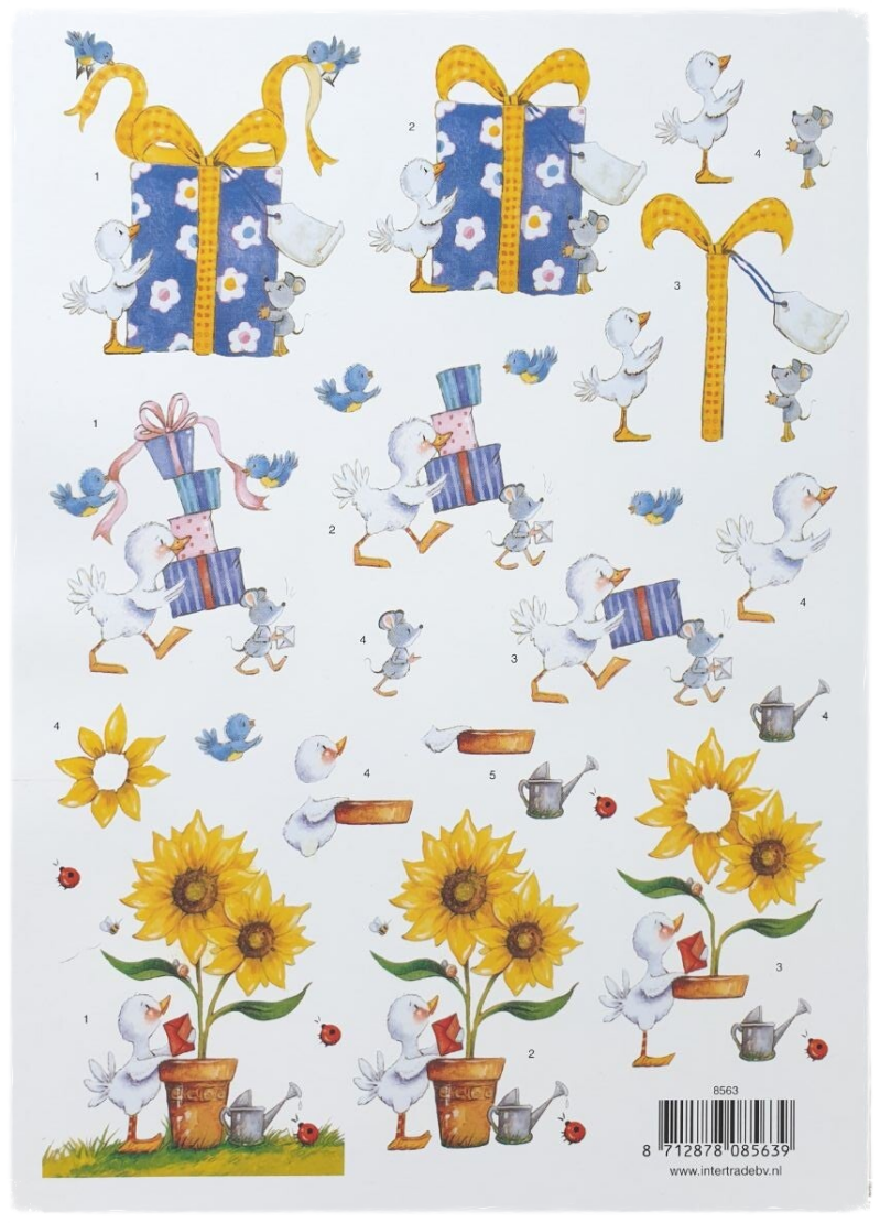 3D Cutting Sheet - Animals with Gifts - 8563