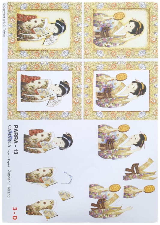 3D Cutting Sheet - Japanese Geisha - Parra 13
