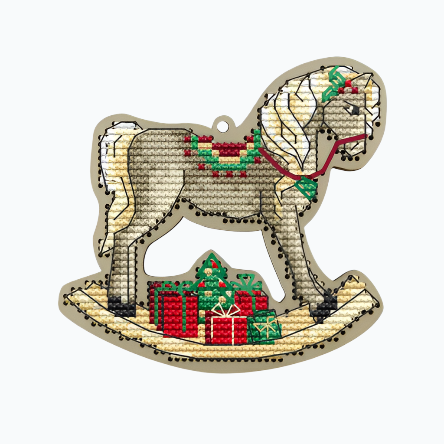 Borduurpakket Kerstboomhanger - Christmas Horse