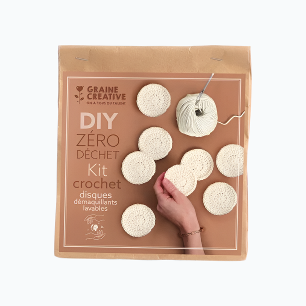 Kit de crochet écologique - Disques démaquillants zéro déchet
