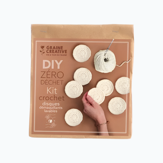 Kit de crochet écologique - Disques démaquillants zéro déchet