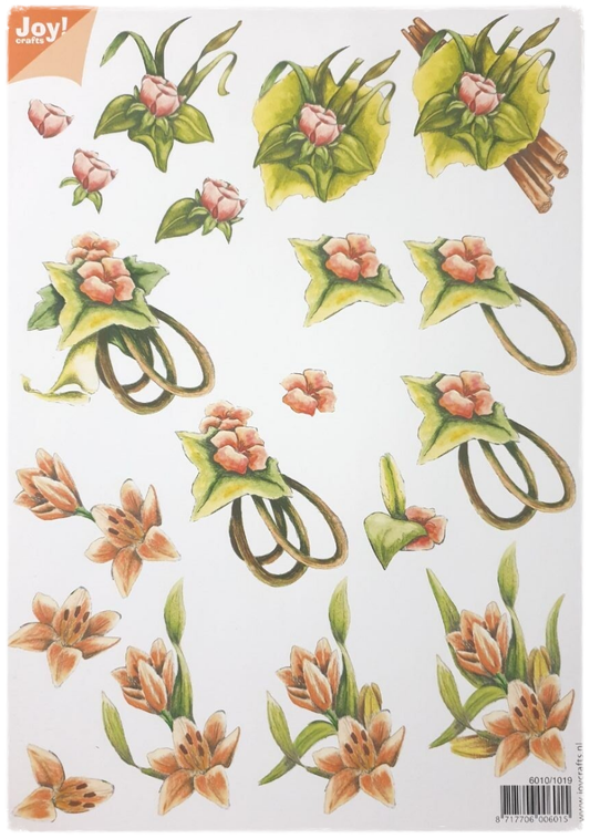 3D Cutting Sheet - Flowers - 6010/1019