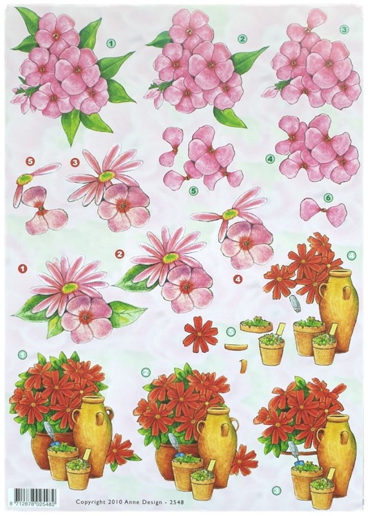 3D Cutting Sheet - Flowers in Flower Pot - 2548