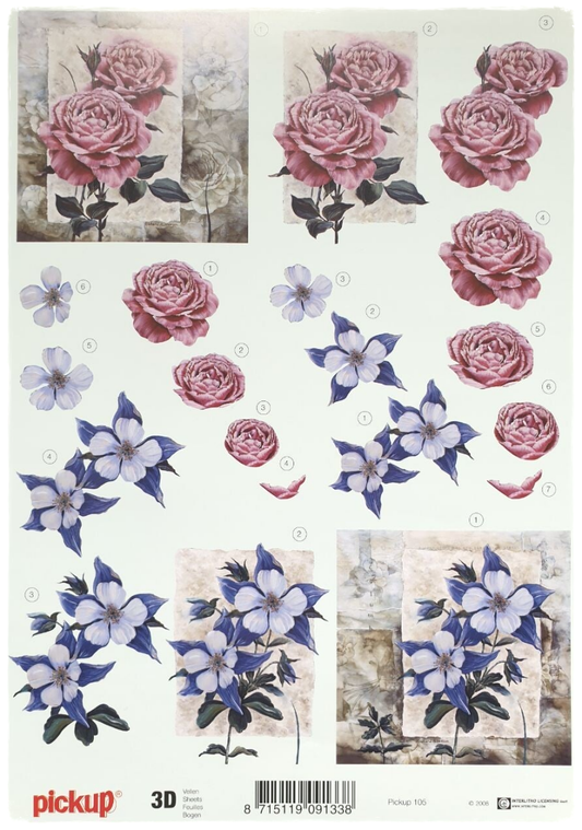 3D Cutting Sheet - Flowers - 105