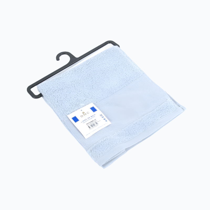 Guest towel with Aida embroidery strip - 30x50 cm - Cloud blue