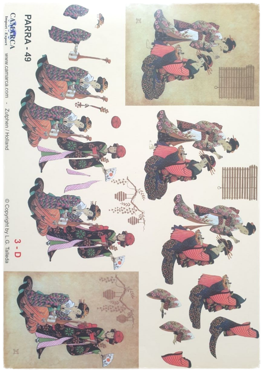 3D Cutting Sheet - Japanese Geisha - Parra 49