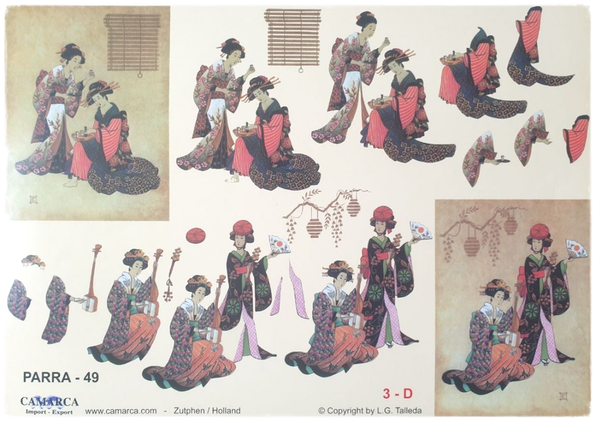 3D Cutting Sheet - Japanese Geisha - Parra 49