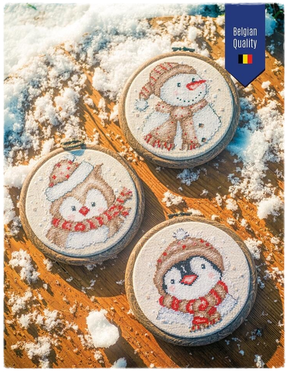 Borduurpakket - Miniatuur Kit Winterfiguurtjes - Set Van 3
