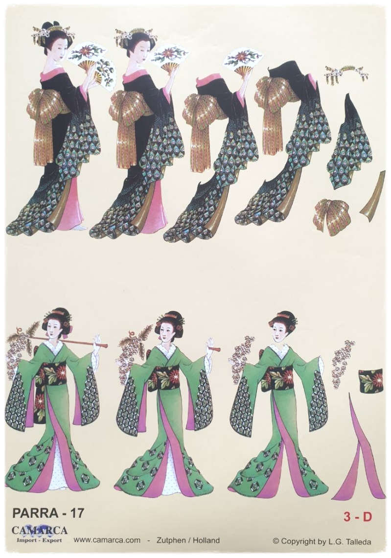 3D Cutting Sheet - Japanese Geisha - Parra 17