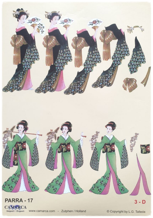 3D Cutting Sheet - Japanese Geisha - Parra 17