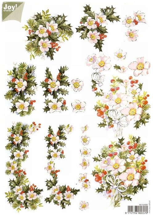 3D Cutting Sheet - Christmas Flower Arrangements - 6010/1002