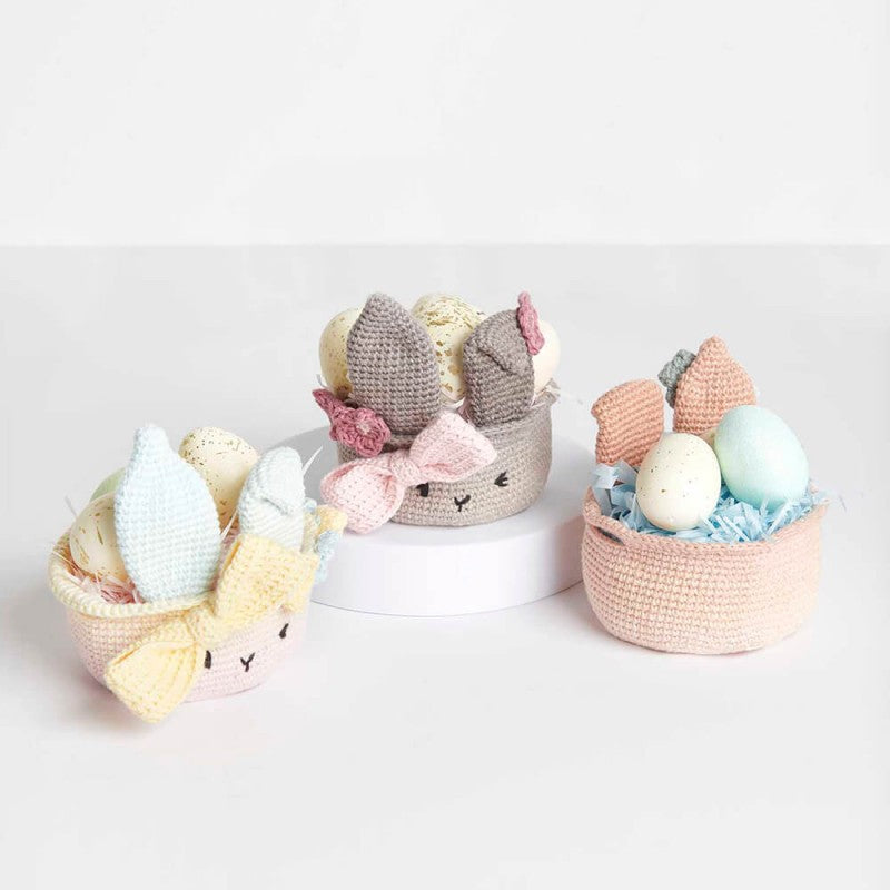 DIY Crochet Kit - Ricorumi Easter Basket Rabbit - Grey