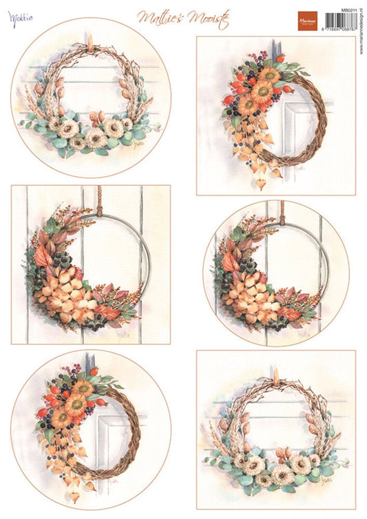 3D Cutting Sheet - Mattie's Most Beautiful Autumn Wreaths MB0211