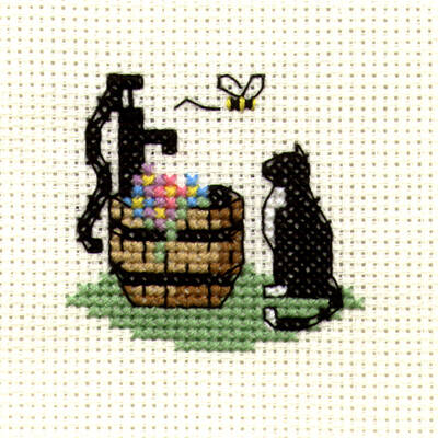 Embroidery kit - Cat at Waterpump