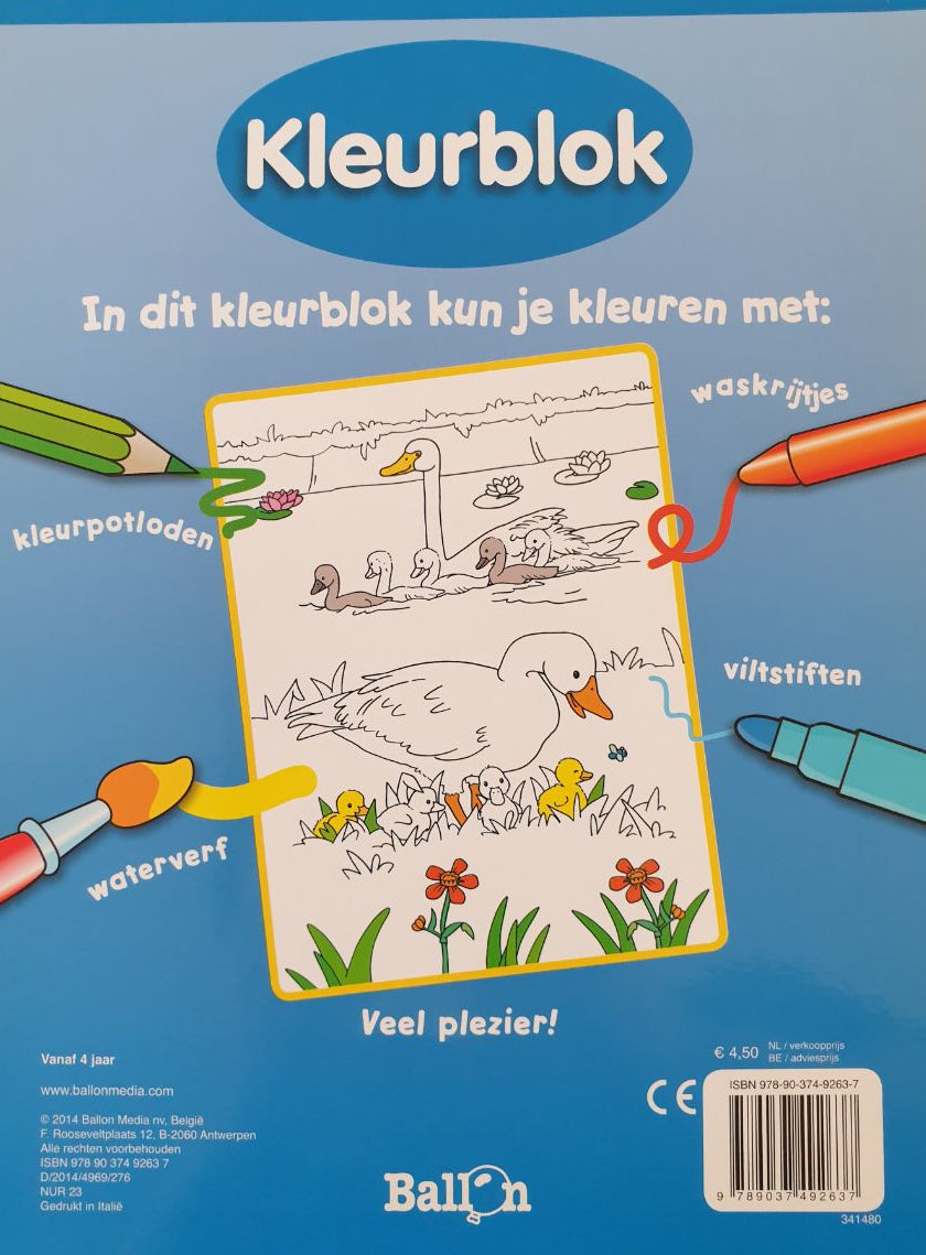 Kleurblok - Babydieren
