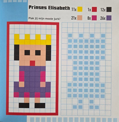 Stickerboek - Pixel Art - Prinsessen